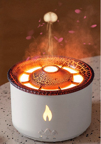 New Creative Ultrasonic Essential Oil Humidifier Volcano Aromatherapy Machine Spray Jellyfish Air Flame Humidifier Diffuser